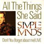 Simple Minds - All The Things She Said - Virgin - Rock