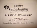 Durango 95 - Lectronik - Duty Free Recordings - Trance