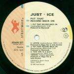Just-Ice - Put That Record Back On / Success Is The Word - Streetwave - Hip Hop