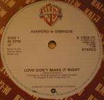 Ashford & Simpson - Love Don't Make It Right / Bourgie Bourgie - misspress version - Warner Bros. Records - Disco